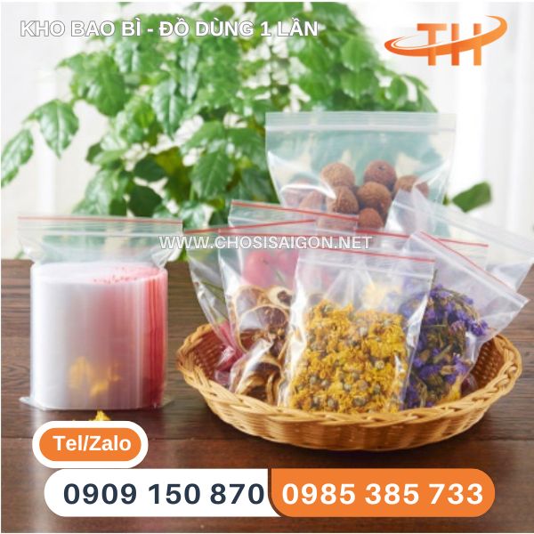 Túi zipper chỉ đỏ đựng thực phẩm sỉ lẻ