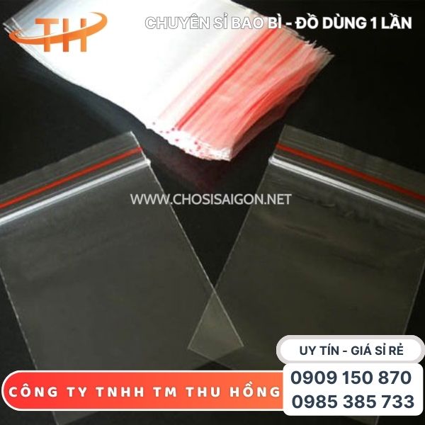 Túi zipper chỉ đỏ dẻo dai, bền tốt giá rẻ
