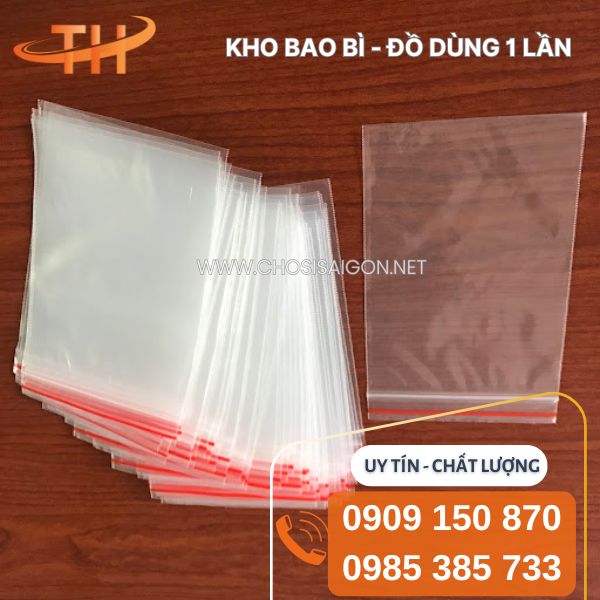 Túi zipper chỉ đỏ có đủ size giá sỉ