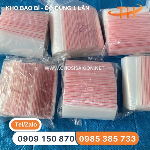 Túi zipper chỉ đỏ dày, dẻo dai giá sỉ rẻ