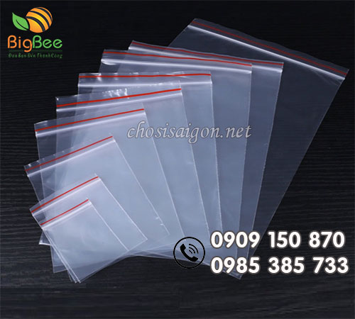 Túi Zipper chỉ đỏ đa dạng nhiều kích cỡ