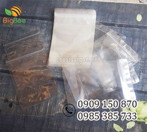 Túi zipper 2 mặt trong suốt đáy đứng nhiều cỡ giá rẻ tận xưởng