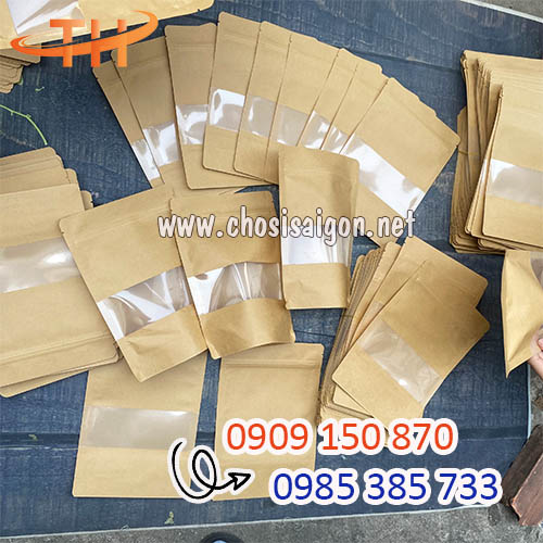 Túi zipper giấy kraft đáy đứng giá sỉ ưu đãi