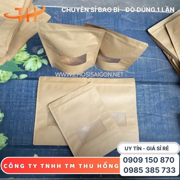 Túi zipper giấy kraft đa dạng kích thước giá sỉ rẻ, giao nhanh