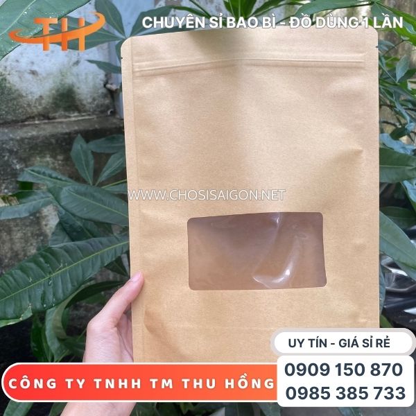 Túi zipper giấy kraft đựng hạt, snack, bột, cafe, trái cây sấy giá sỉ rẻ