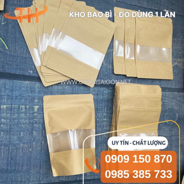 Túi zipper giấy kraft đáy đứng đẹp mắt giá tại xưởng