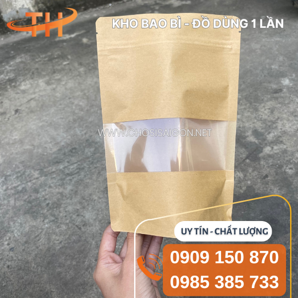 Túi zipper giấy kraft đóng gói đẹp, thẩm mỹ cao giá rẻ