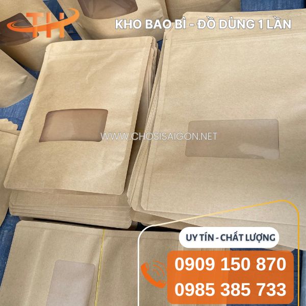 Túi zipper giấy kraft thùng 25 ký sỉ rẻ