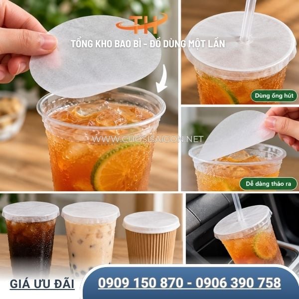 Giấy nến lót miệng ly chống đổ thức uống an toàn, tiện dụng