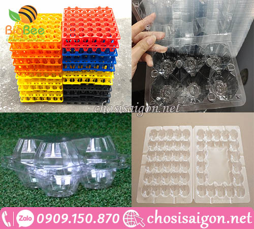 Vỉ nhựa đựng trứng loại 4 quả, 6 quả, 30 quả giá rẻ