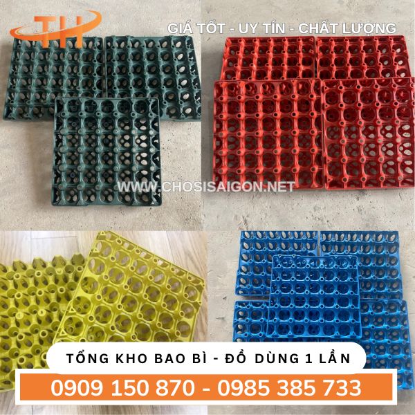 Vỉ nhựa cứng đủ màu đựng trứng 30 quả giá rẻ