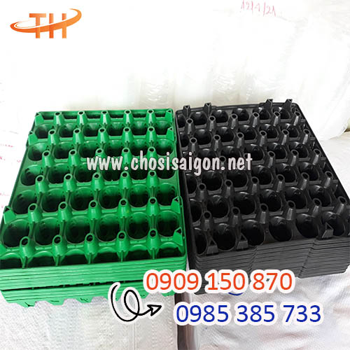 Vỉ, khay nhựa cứng 30 lỗ đựng trứng gà vịt màu xanh lá, đen giá rẻ