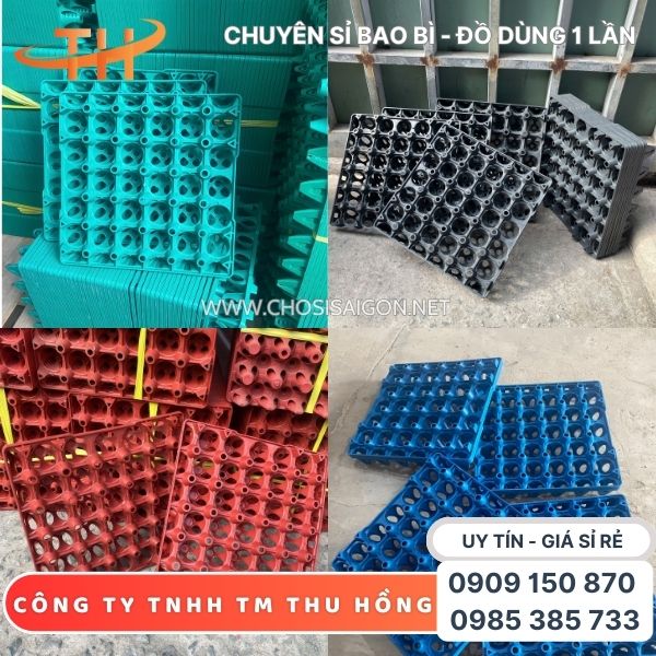 Vỉ nhựa cứng đủ màu đựng trứng 30 quả