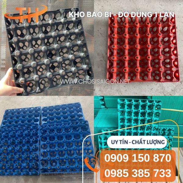 Vỉ nhựa cứng đựng trứng đủ màu 30 quả