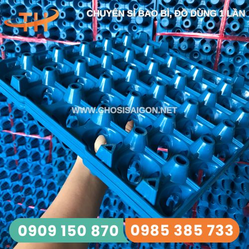 Vỉ nhựa đựng trứng 30 quả màu xanh dương