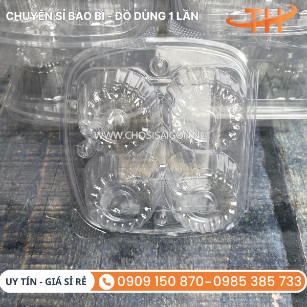 Vỉ nhựa đựng trứng muối, bắc thảo 4 quả