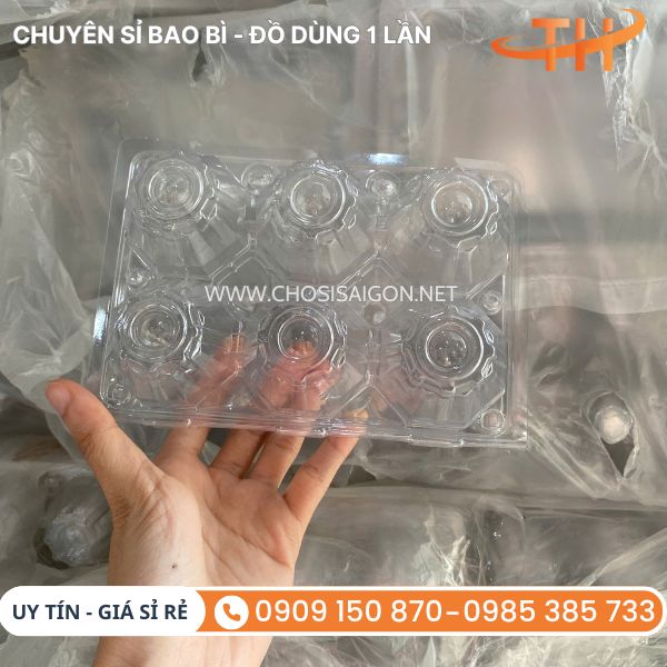 Vỉ nhựa đựng trứng gà, vịt 6 quả