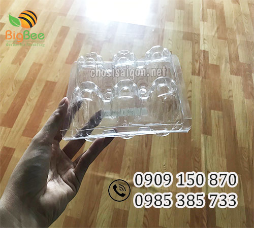 Vỉ nhựa đựng trứng gà, vịt 6 quả giá bán sỉ rẻ