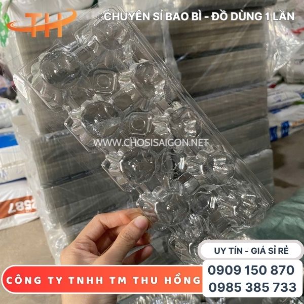 Vỉ nhựa đựng trứng gà vịt 10 quả
