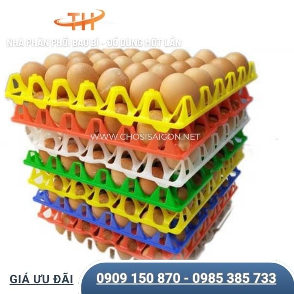 Vỉ nhựa PP cứng đựng trứng gà vịt 30 quả