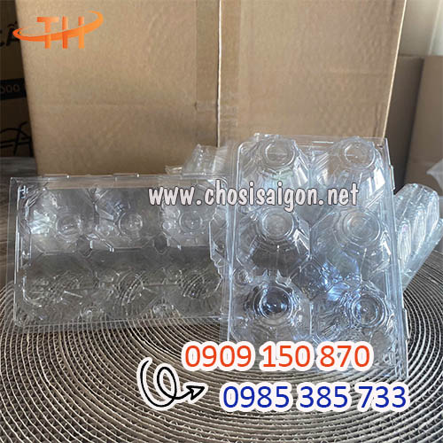 Vỉ nhựa kiếng đựng trứng gà, vịt, trứng muối, bắc thảo 6 quả giá rẻ
