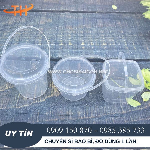 Xô nhựa tròn, vuông 500ml, 700ml, 1000ml