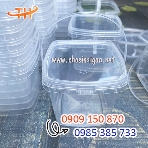 Xô nhựa vuông 500ml có nắp đậy chắc chắn giá rẻ
