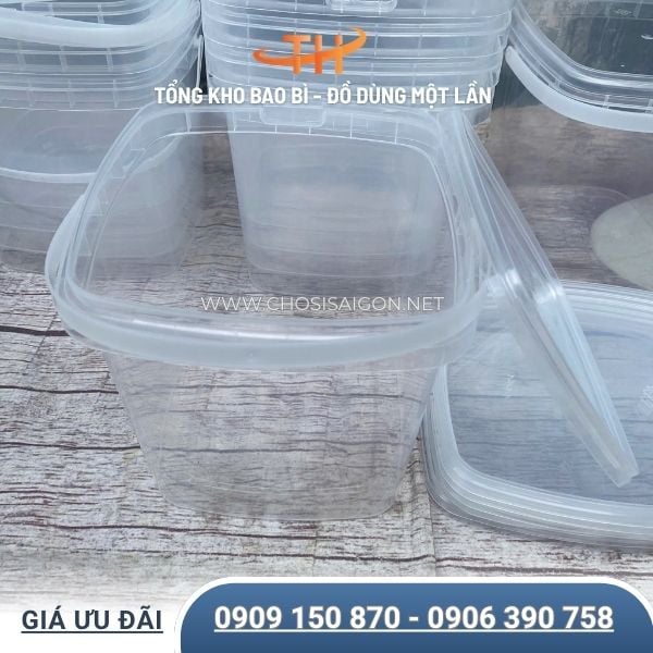 Xô nhựa vuông PP 2 lít chịu nhiệt tốt, an toàn