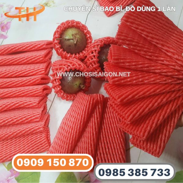 Xốp lưới bọc trái cây màu đỏ nhập sỉ giá rẻ