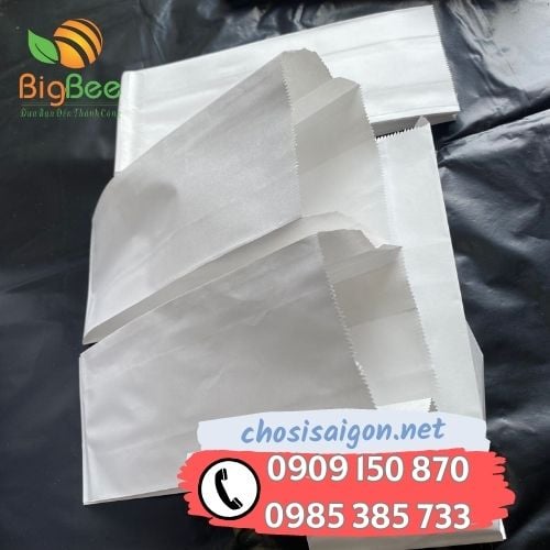 Túi giấy đựng bánh mì trắng trơn không in giá tận gốc