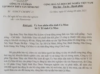 Tập đoàn Minh Phú đề nghị tiêm thử nghiệm vacxin Nanocovax cho 200.000 người lao động