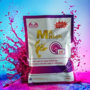 MK RICH – Phức hợp diệt khuẩn cực mạnh thế hệ mới, tiêu diệt vi rút – vi khuẩn – ký sinh trùng trong ao nuôi thủy sả