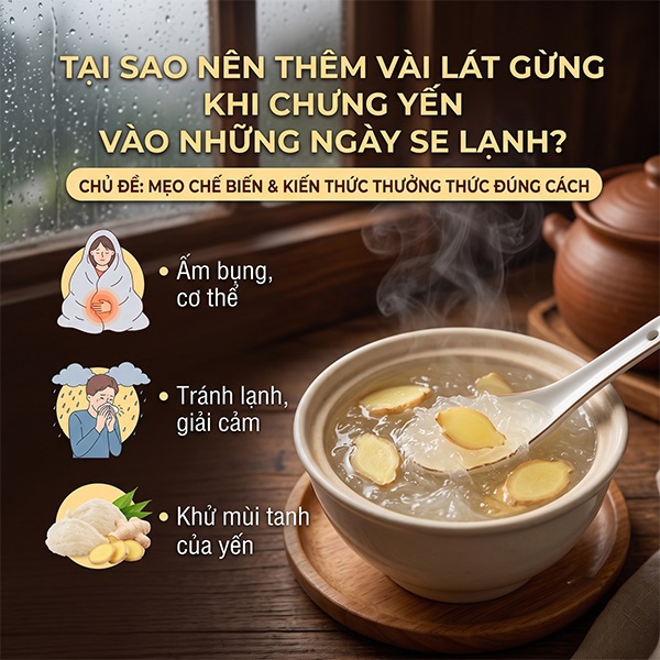 Tại Sao Nên Thêm Vài Lát Gừng Khi Chưng Yến Vào Những Ngày Se Lạnh Tại Sao Nên Thêm Vài Lát Gừng Khi Chưng Yến Vào Những Ngày Se Lạnh
