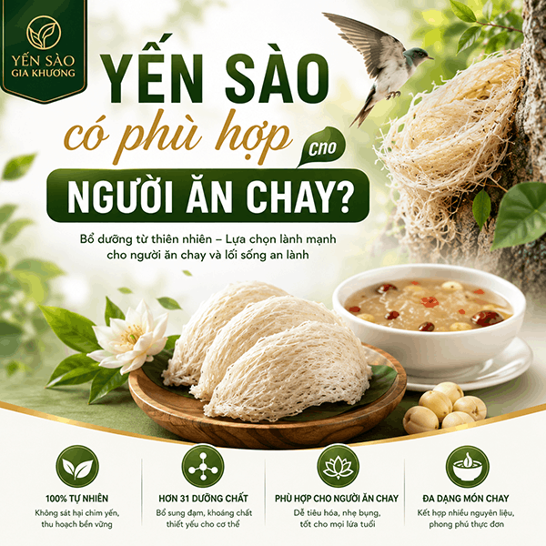 Yến sào có phù hợp cho người ăn chay??? Yến sào có phù hợp cho người ăn chay???