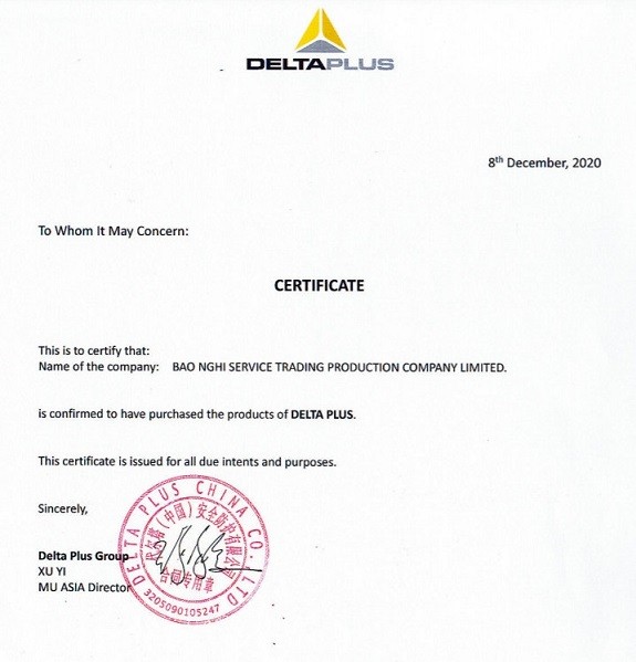 DELTA PLUS GROUP - ĐỐI TÁC BẢO HỘ LAO ĐỘNG CỦA BẢO NGHI GROUP
