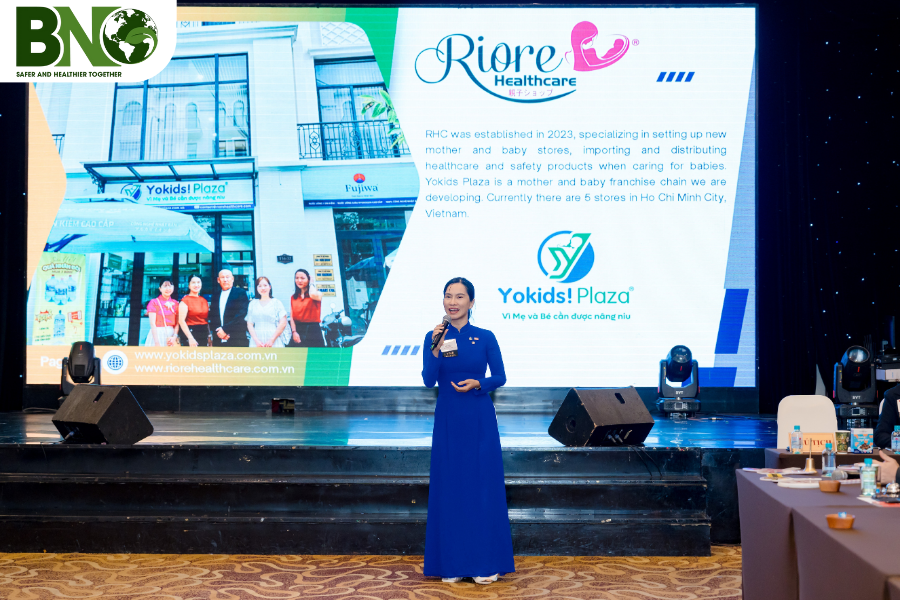bà Ngô Thị Mai, đại diện Bảo Nghi Group, đã chia sẻ tổng quan về xu hướng thị trường mẹ và bé