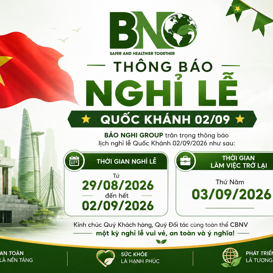 BẢO NGHI GROUP THÔNG BÁO LỊCH NGHỈ LỄ QUỐC KHÁNH 02/09/2026