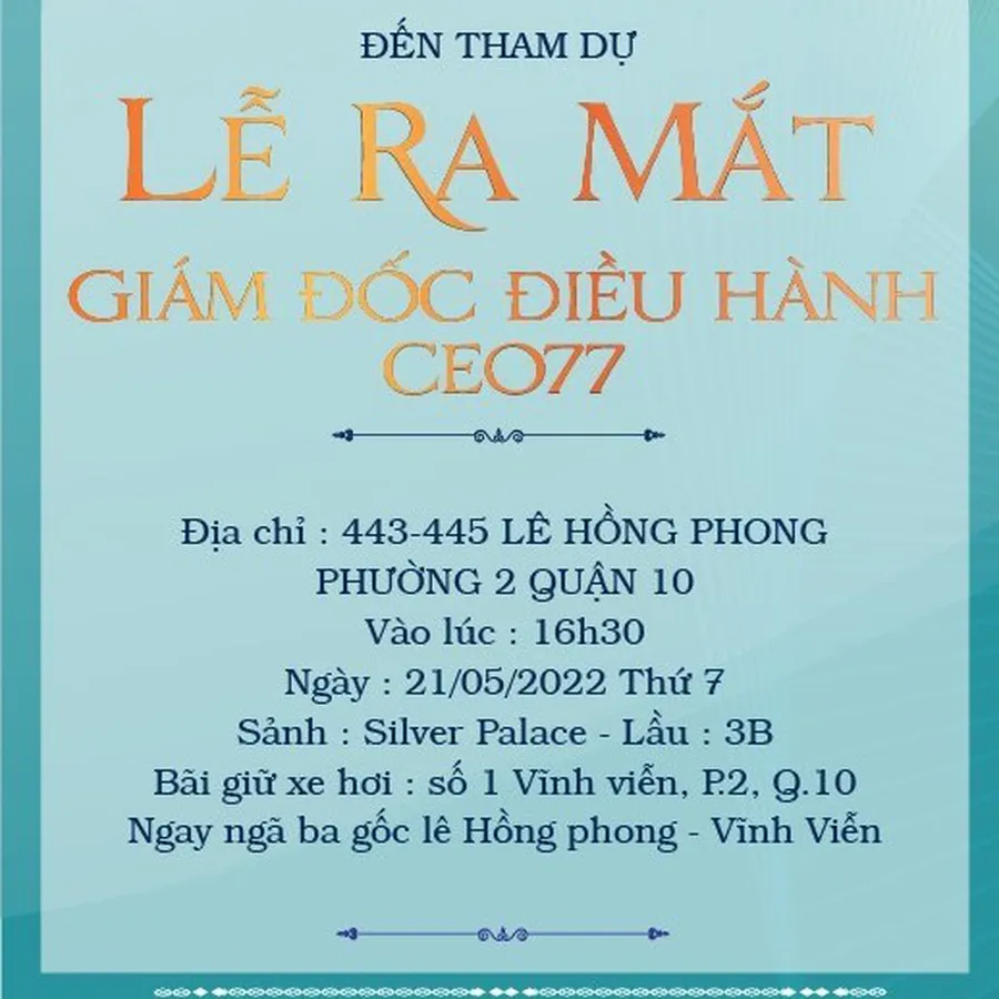 BẢO NGHI GROUP THAM GIA LỄ RA MẮT GIÁM ĐỐC ĐIỀU HÀNH CEO 77