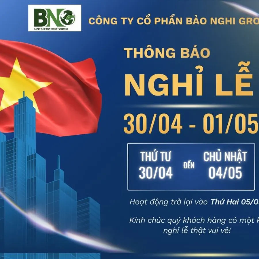 THÔNG BÁO LỊCH NGHỈ LỄ 30/4 - 1/5
