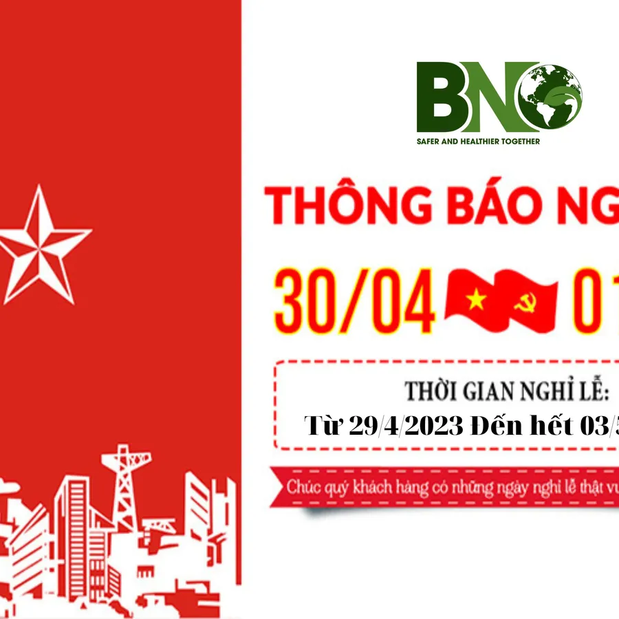 THÔNG BÁO NGHỈ LỄ 30/4 1/5/2023