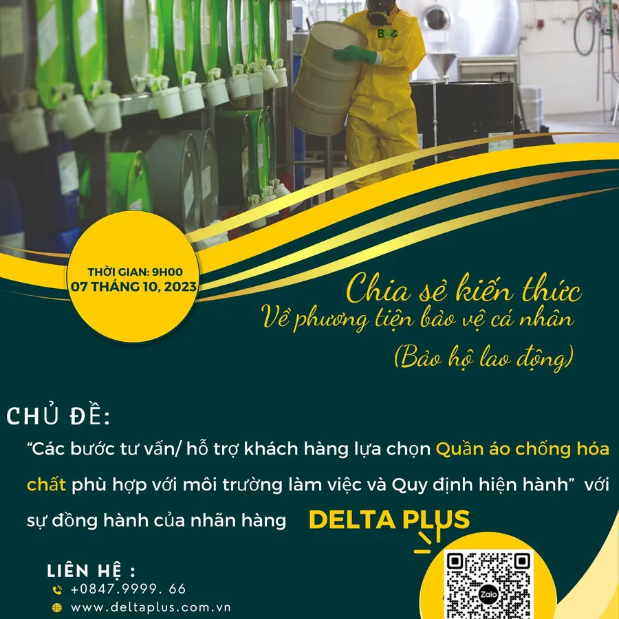 CHIA SẺ LỰA CHỌN QUẦN ÁO CHỐNG HOÁ CHẤT THÁNG 10/2023