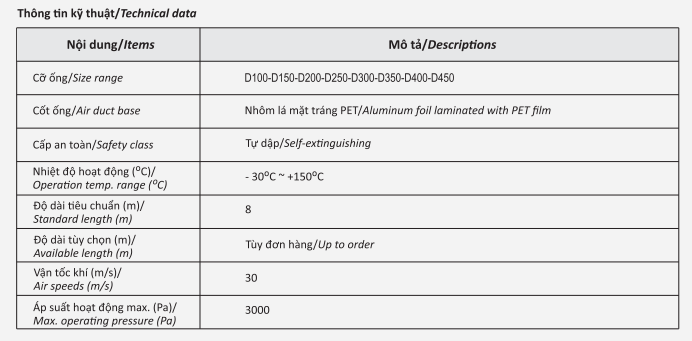 ỐNG GIÓ MỀM D200