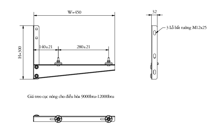 GIÁ TREO TƯỜNG MÁY 9000-12000 BTU/h