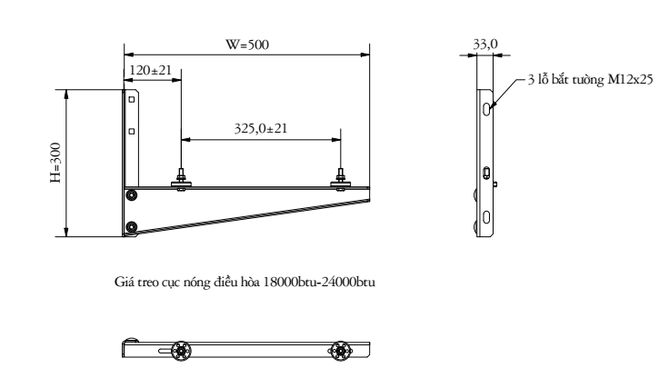 GIÁ TREO TƯỜNG NGANG MÁY 18000-24000 BTU/h