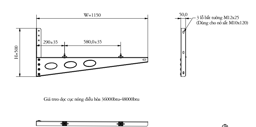 GIÁ TREO TƯỜNG DỌC MÁY 36000-48000 BTU/h