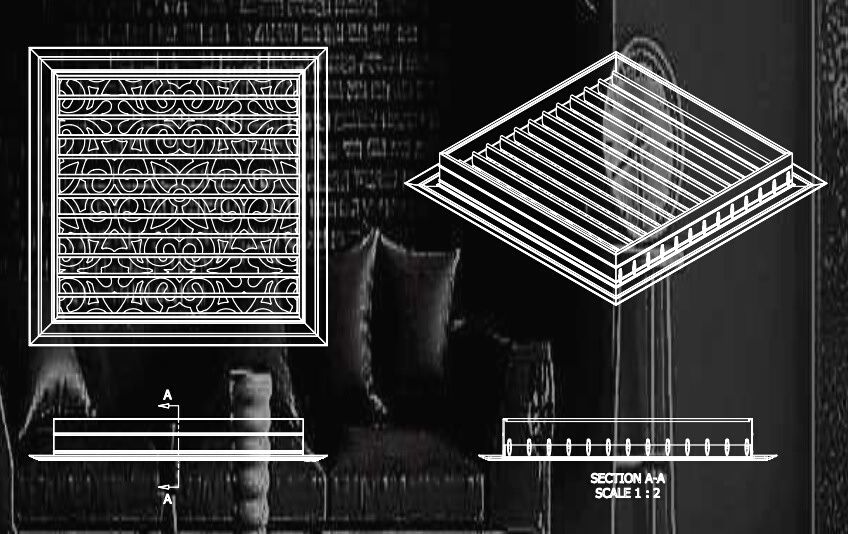 Cấu tạo cửa gió miệng gió cấp hoa văn vuông Starduct NSCA04 Cấu tạo cửa gió miệng gió cấp hoa văn vuông Starduct NSCA04