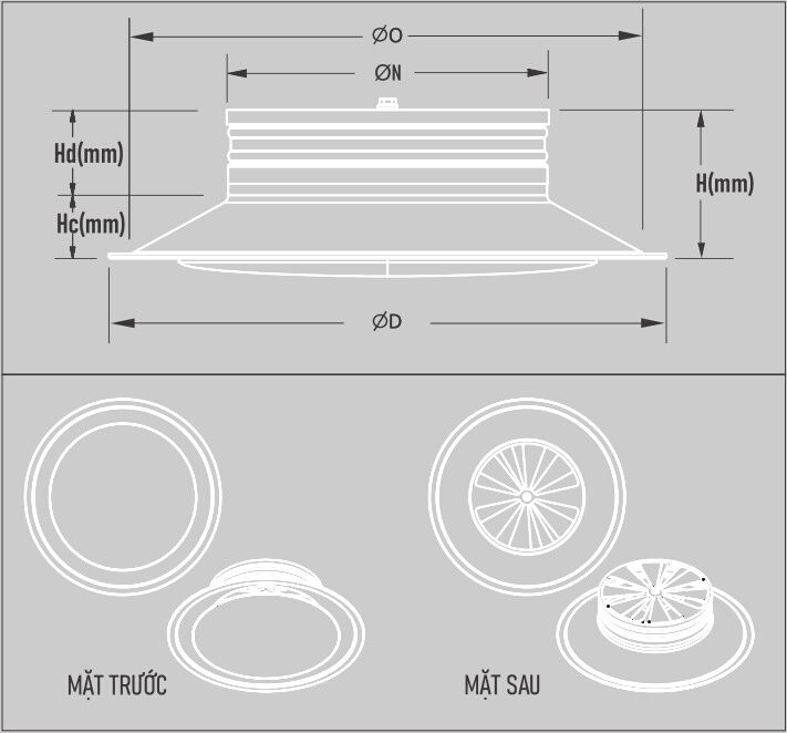Cấu tạo cửa gió, miệng gió khuếch tán tròn một lõi D600 Starduct   Cấu tạo cửa gió, miệng gió khuếch tán tròn một lõi D600 Starduct