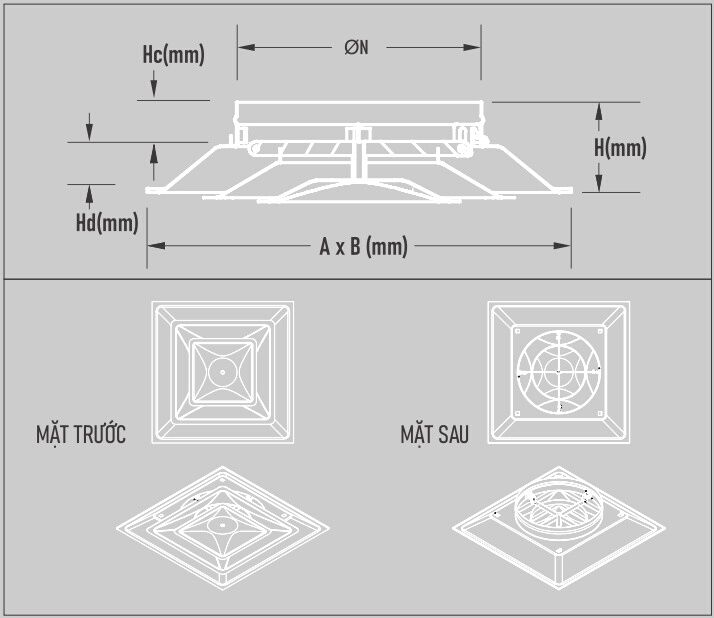 Cấu tạo cửa gió, miệng gió khuếch tán vuông hai lõi 600x600 Starduct Cấu tạo cửa gió, miệng gió khuếch tán vuông hai lõi 600x600 Starduct