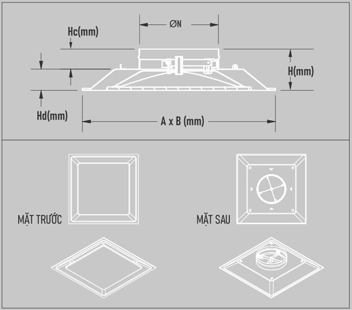 Cấu tạo cửa gió, miệng gió khuếch tán vuông một lõi 300x300 Starduct Cấu tạo cửa gió, miệng gió khuếch tán vuông một lõi 300x300 Starduct