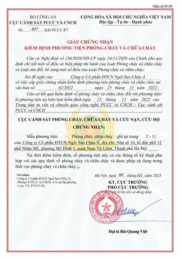 Giấy chứng nhận kiểm định mãu đại diệnvan ngăn cháy EI120 kích thước 2000x100 Starduct Giấy chứng nhận kiểm định mãu đại diệnvan ngăn cháy EI120 kích thước 2000x100 Starduct